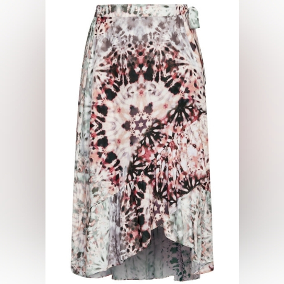 City Chic Bella Abstract Flowy Wrap Midi Skirt - Picture 3 of 14